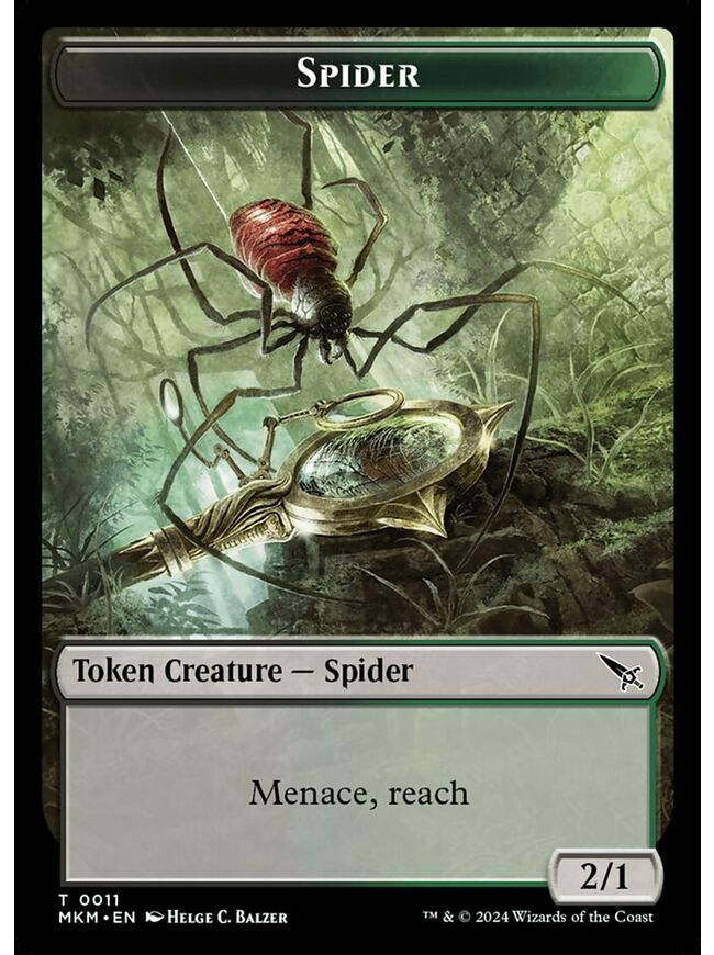 Spider Token (2/1) (Black/Green)